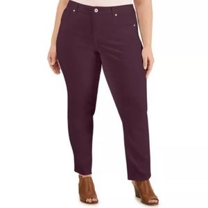 Style & Co Women’s Straight Leg Jeans in Dark Plum Sizes 12 14 16 NEW